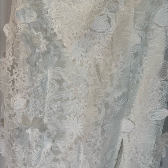 Lulus Elevated Sensation White 3D Floral Embroidered Midi Dress M - Picture 3 of 15